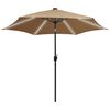 vidaXL Garden Parasol with LED Lights and Aluminium Pole 300 cm Taupe