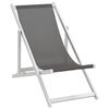 vidaXL Folding Beach Chairs 2 pcs Aluminium and Textilene Grey