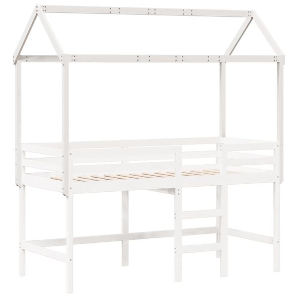 vidaXL Kids' Bed Roof White 217x85.5x154 cm Solid Wood Pine
