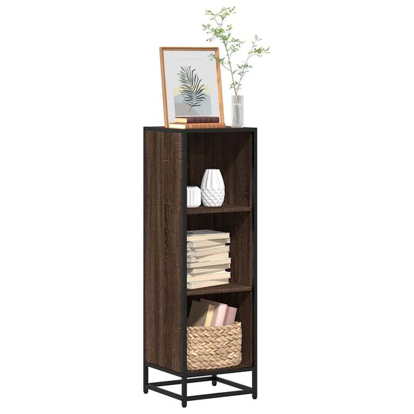vidaXL Book Cabinet Brown Oak 33.5x33x107.5 cm Engineered Wood