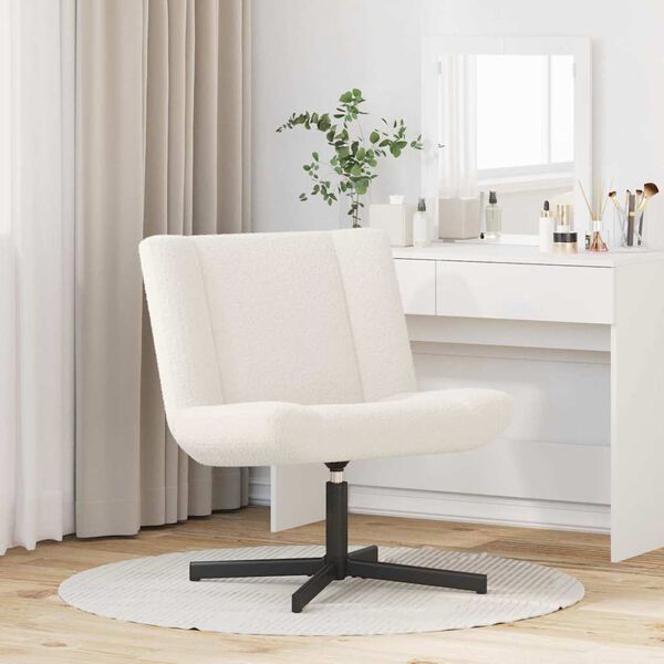 vidaXL Swivel Chair Cream 63 x 75 x 76 cm Sheepskin