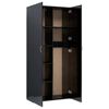 vidaXL Storage Cabinet High Gloss Black 80x35.5x180 cm Engineered Wood
