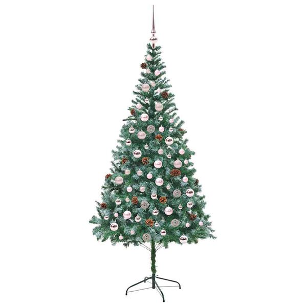 vidaXL Artificial Christmas Tree with Stand Green 210 cm PVC and Steel