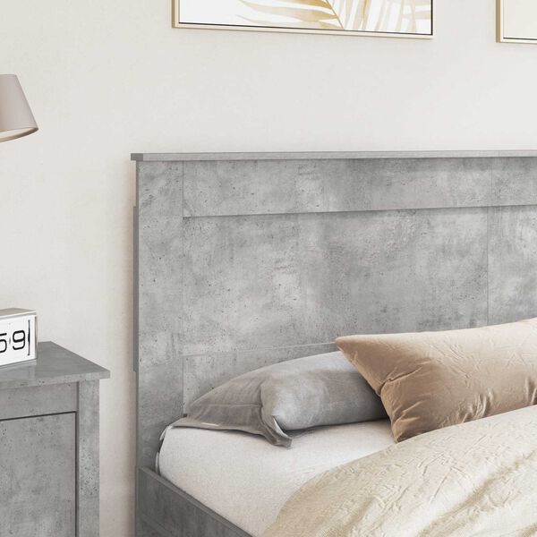 vidaXL Headboard with Headboard Concrete Grey 200 cm Engineered Wood