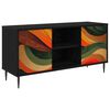 vidaXL TV Cabinet BONN 102 x 33 x 51 cm Black Oak Engineered Wood