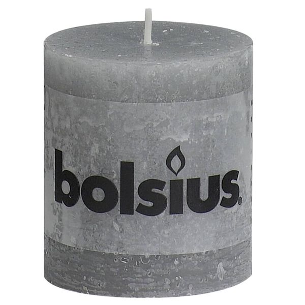 Bolsius Rustic Pillar Candles 6 pcs 80x68 mm Light Grey
