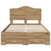 vidaXL Bed Frame with Drawer Artisan Oak 120 x 190 cm Engineered Wood