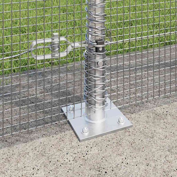vidaXL Fence with Posts Silver 1.6 x 25 m Steel