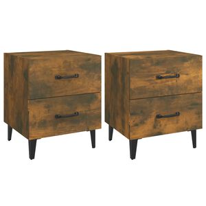 vidaXL Bedside Cabinets 2 pcs Smoked Oak 40x35x47.5 cm