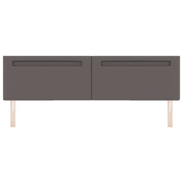 vidaXL LED Headboard Grey 200 cm Faux Leather