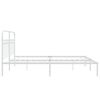 vidaXL Metal Bed Frame without Mattress with Headboard White 183x203cm