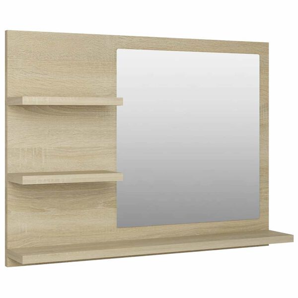 vidaXL Bathroom Mirror Sonoma Oak 60x10.5x45 cm Engineered Wood