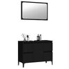 vidaXL 2 Piece Bathroom Furniture Set Black Engineered Wood
