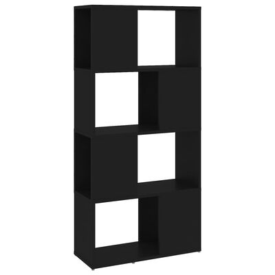 vidaXL Book Cabinet Room Divider Black 60x24x124.5 cm Engineered Wood