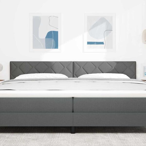 vidaXL Headboard with Headboard Dark Grey 200 cm Faux Leather