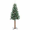 vidaXL Slim Christmas Tree Green 210 cm PVC and Solid Pine wood