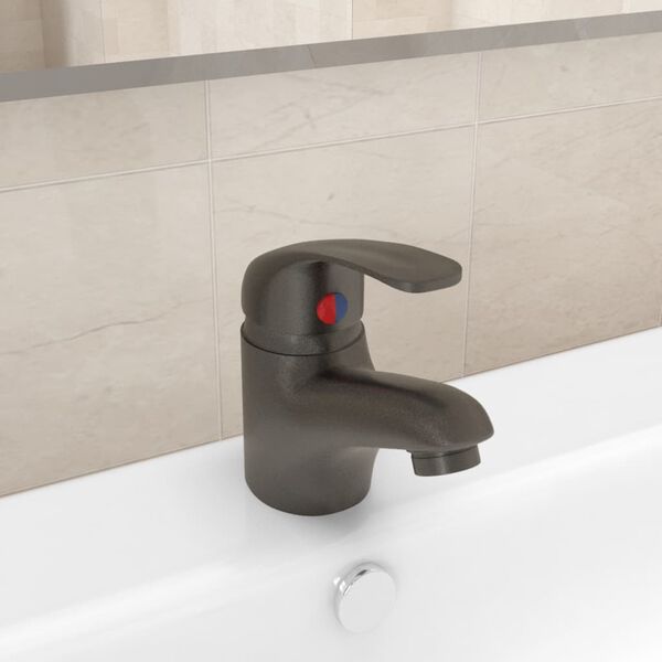 vidaXL Basin Mixer Tap Grey 13x10 cm