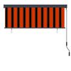 vidaXL Outdoor Roller Blind Orange and white 180 x 250 cm Fabric