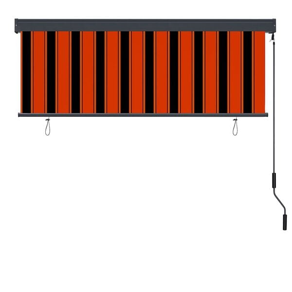vidaXL Outdoor Roller Blind Orange and white 180 x 250 cm Fabric