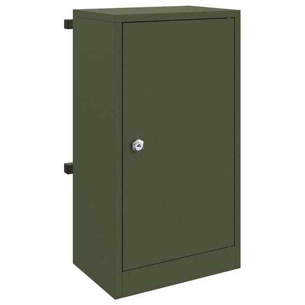 vidaXL Mailbox with Storage Olive green 30 x 20 x 55 cm Steel
