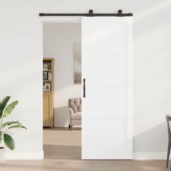 vidaXL Sliding Door ORKDAL White 83 x 232 cm Solid Pine Wood