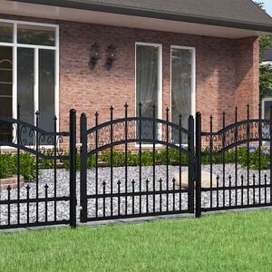vidaXL Fence Gate "KAMPEN" with Spear Top Black 103x75 cm Steel