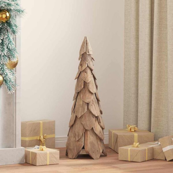 vidaXL Christmas Tree with Stand Brown 80 cm Solid teak wood