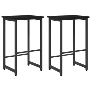 vidaXL Bar Stool 2 pcs Black Oak 40 x 32 x 74 cm Engineered Wood
