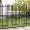 vidaXL Spike Arch Fence Black 200 x 200 cm Powder-Coated Steel