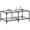 vidaXL Coffee Table with Transparent Glass Top 98.5x50x40 cm Steel