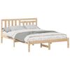 vidaXL Bed Frame with Headboard Brown 140 x 190 cm Solid Pine Wood