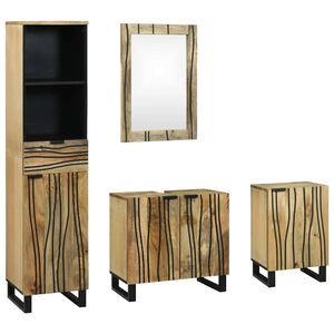 vidaXL Bathroom Furniture Set 4 pcs Brown Engineered Wood