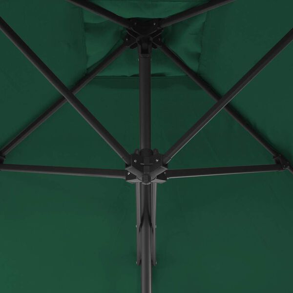 vidaXL Garden Parasol with Steel Pole 250x250 cm Green