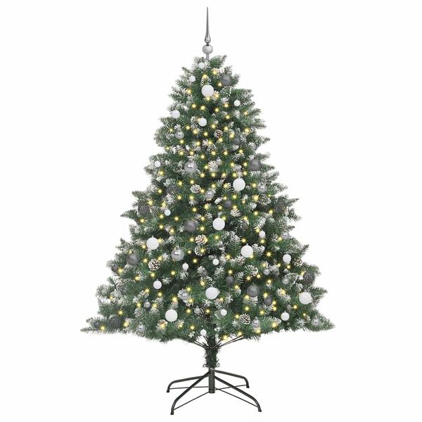 vidaXL Artificial Christmas Tree with 300 LEDs with Stand Green 210 cm