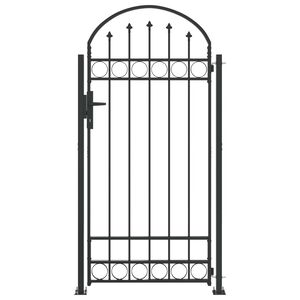 vidaXL Fence Post ASSEN 200 x 88 x 14 cm Steel Grey Lockable