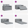 vidaXL Folding Sofa Bed Light Grey 112 x 60 x 55 cm Fabric