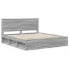 vidaXL Bed Frame Grey Sonoma 200 x 200 cm Solid Pine Wood