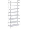 vidaXL Shoe Rack | Silver | Metal, non-woven fabric (100% polyester), plastic