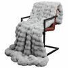 vidaXL Faux Rabbit Fur Blanket Grey 130 x 150 cm Polyester