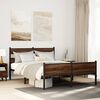 vidaXL Metal Bed Frame without Mattress Brown Oak 160x200 cm
