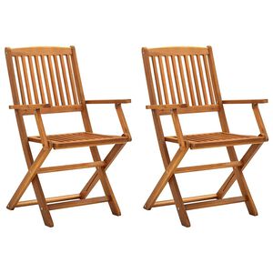 vidaXL Folding Outdoor Chairs 2 pcs Solid Acacia Wood