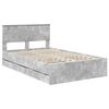 vidaXL Bed Frame with Drawer Concrete Grey 135 x 190 cm Engineer Wood