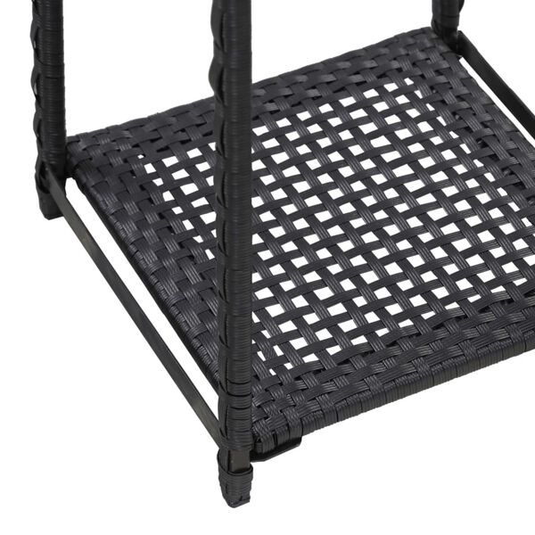 vidaXL Storage Shelf Black 30x30x120 cm Poly Rattan