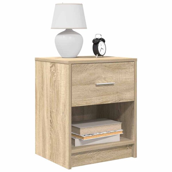 vidaXL Bedside Cabinet with Drawer Sonoma Oak 40x34x50 cm