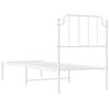 vidaXL Metal Bed Frame without Mattress with Headboard White 75x190cm