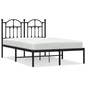 vidaXL Metal Bed Frame without Mattress with Headboard Black 120x200cm