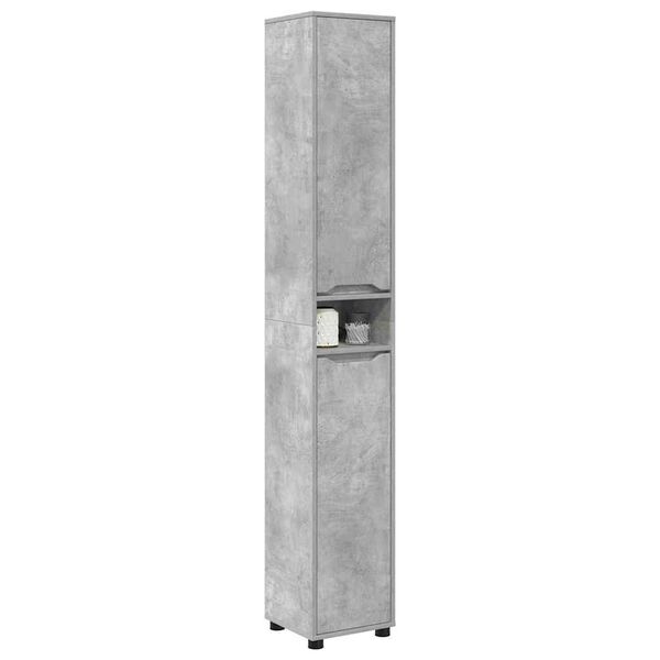 vidaXL Bathroom Cabinet with Shelf Concrete Grey 30.5 x 30 x 195 cm