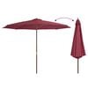 vidaXL Garden Parasol with Wooden Pole 350 cm Burgundy