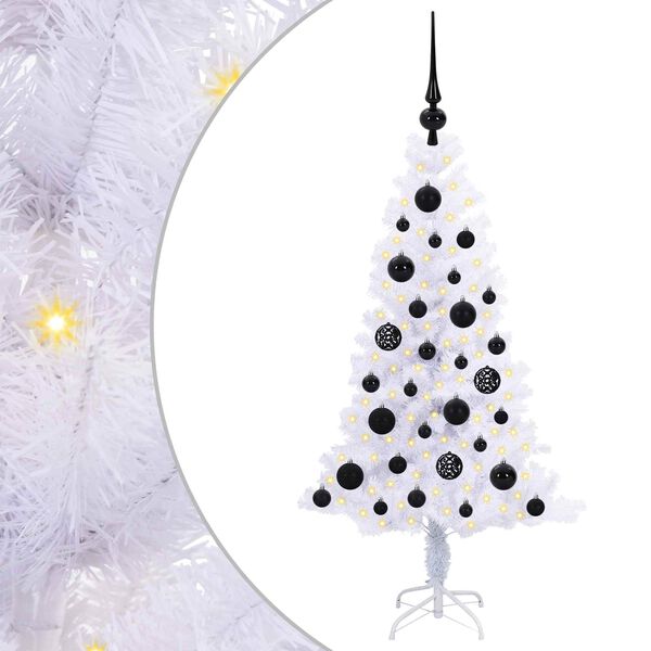 vidaXL Artificial Christmas Tree with Stand White 120 cm PVC and Steel