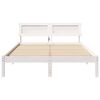vidaXL Bed Frame with Headboard White 135 x 190 cm Solid Pine Wood